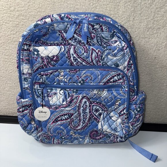 NEW Vera Bradley & Disney CINDERELLA PAISLEY XL Campus Backpack - School Bag - Picture 1 of 5